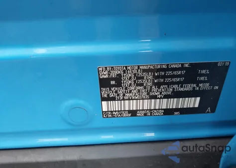 2019 Toyota Rav4 Le from USA, damaged, VIN 2T3F1RFV1KW027835